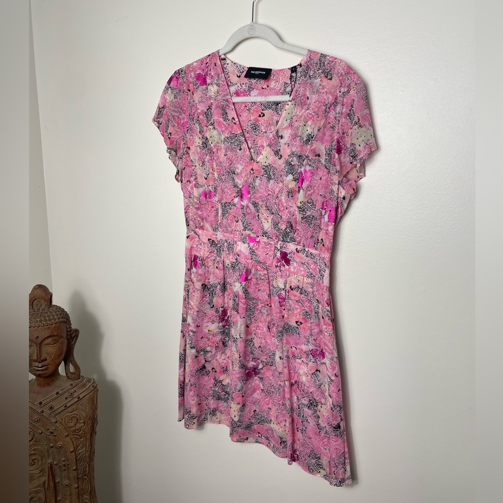 NWT The Kooples Pink Print Belted Mini Dress Size 2 (The Kooples Size M)